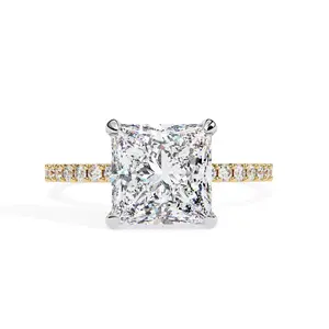 Princess Diamond Hidden Halo Engagement Ring
