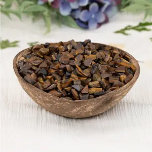 Down To Earth Tiger's Eye Crystal Chips 1lb - 6-9mm Stones for Grounding & Vitality - Balancing & Protective Talisman for Leo & Capricorn - Enhances Creativity & Self-Esteem