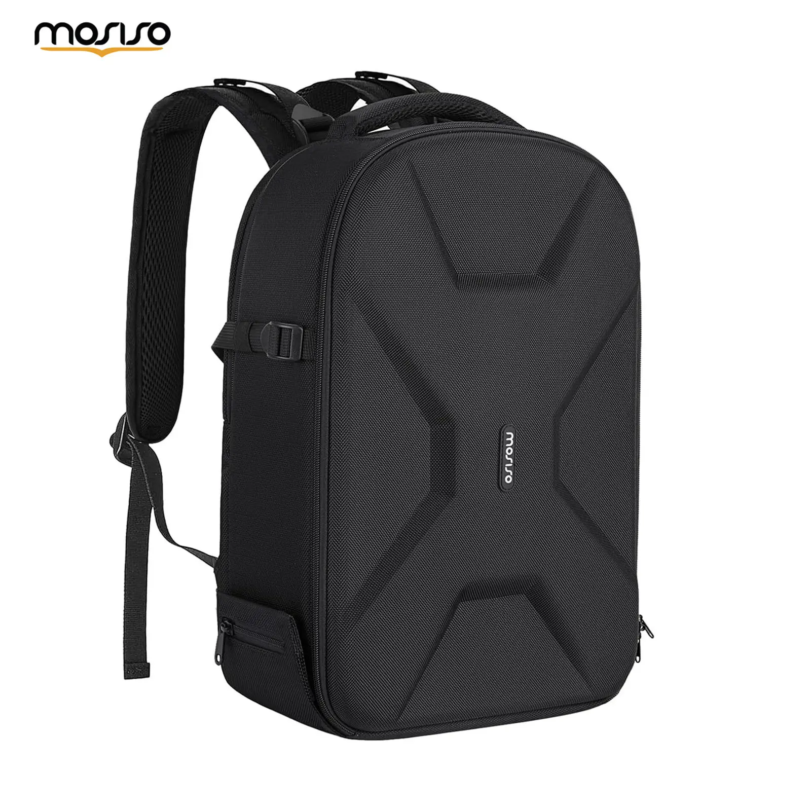 MOSISO Lightweight DSLR/Mirrorless Camera Backpack, Fabric Photography Bag with 15.6in Laptop Compartment, Tripod Holder, Rain Cover, for Canon Nikon Sony DJI Mavic, Black
