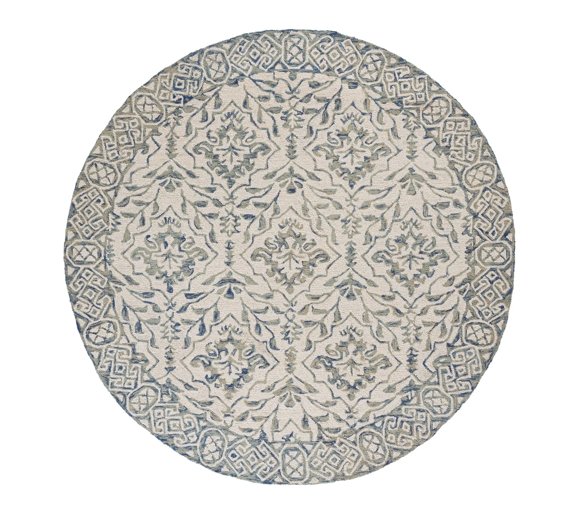 Dip Dye Fleur 3' x 3' Round Wool Rug by Valerie