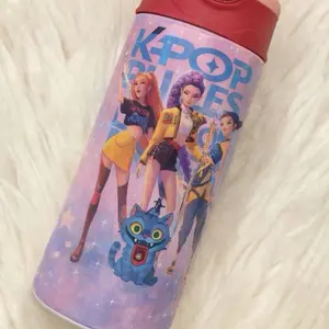 K-Pop Drinks Reusable Water Bottle with Cartoon Pattern