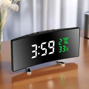 6.6 Inch Curved Large Screen Multifunctional LED Digital Alarm Clock for Bedroom