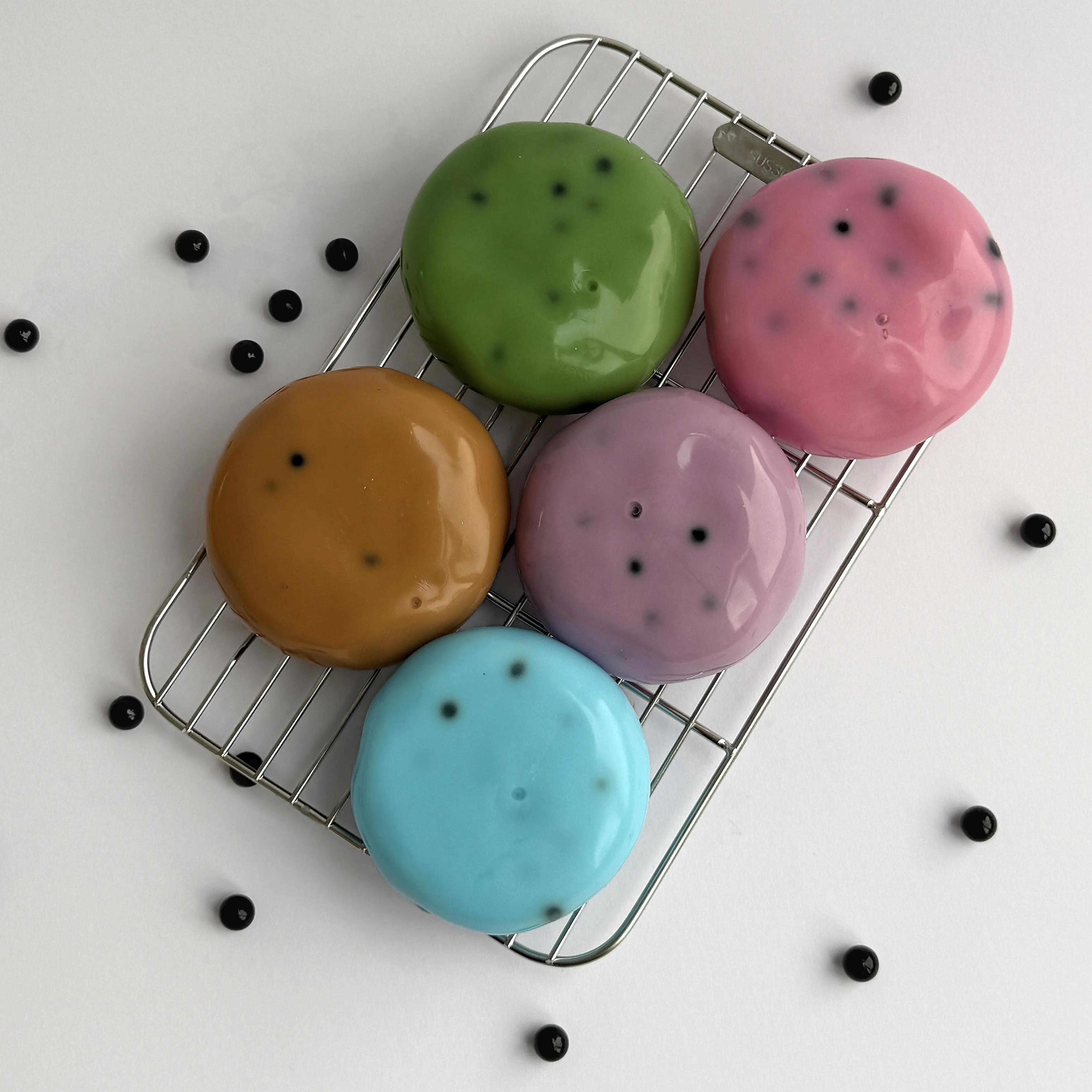 Mochichi Bubble Tea Mochi Squishy Ball – Boba Milk Tea Squeeze Toy, Ultra Soft Slow Rising Stress Relief Fidget Toy, Brown Sugar/Strawberry Milk/Taro Flavor, ASMR Sensory Toy Gift for Kids & Adults