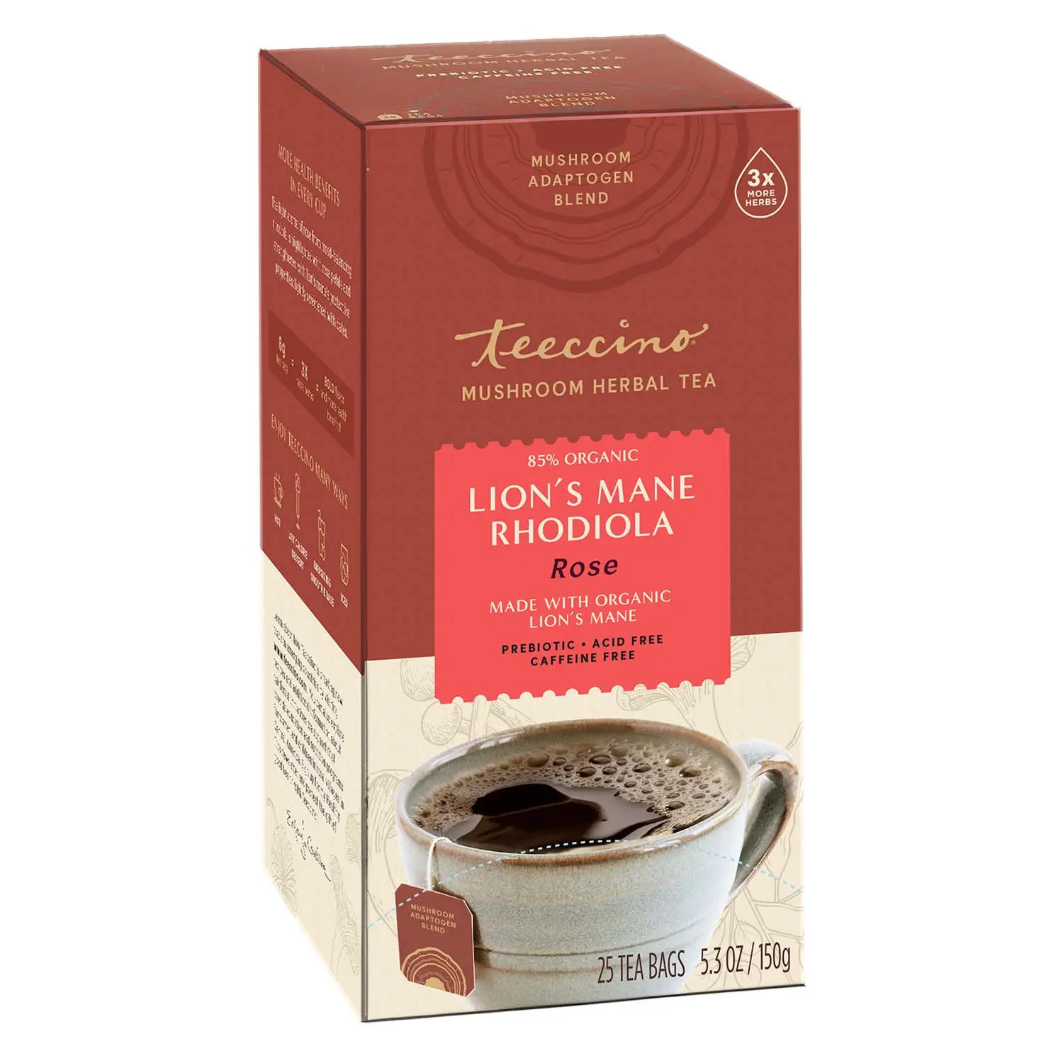 Lion's Mane Rhodiola Rose Mushroom Herbal Tea Beverage Lion's Mane Rhodiola Rose Mushroom Herbal Tea Beverage