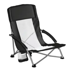 Joyfinity Foldable Portable Camping Chair Mesh Ventilated Backrest Equipped with Storage Pockets & Carry Backpack for Outdoor Use