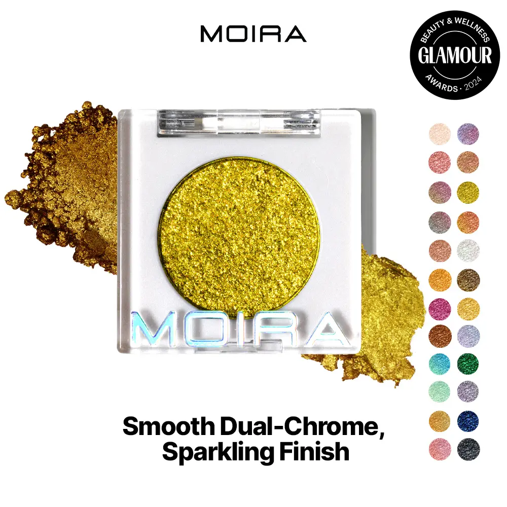 MOIRA | Chroma Light Eye Shadow (015, Unbothered) | High-Pigment Foiled Finish, Creamy Blendable Microfine Shimmer, 100% Vegan