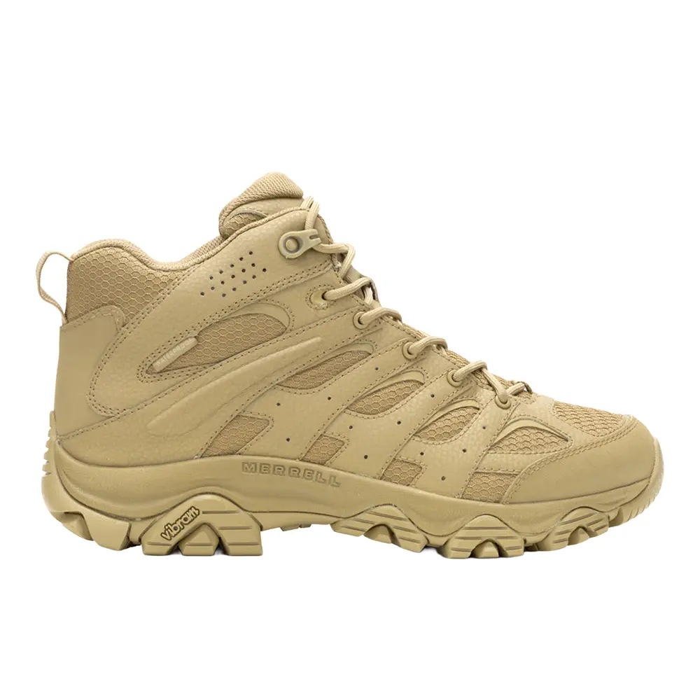 Merrell Work Mens Moab 3 Mid Waterproof Soft Toe  Work/Duty - Beige