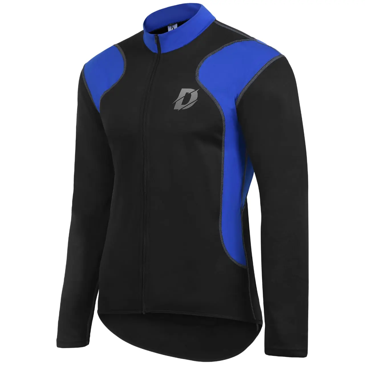 Deckra Male Long-Sleeve Cycling Jersey - Thermal Polyester Fleece, Windproof, Breathable, Anti-Odour, Flat Lock Stitching, Elastic Fit, Multi-Size Outdoor Cycling Top, Cycling Outdoors, Bicycle Riding