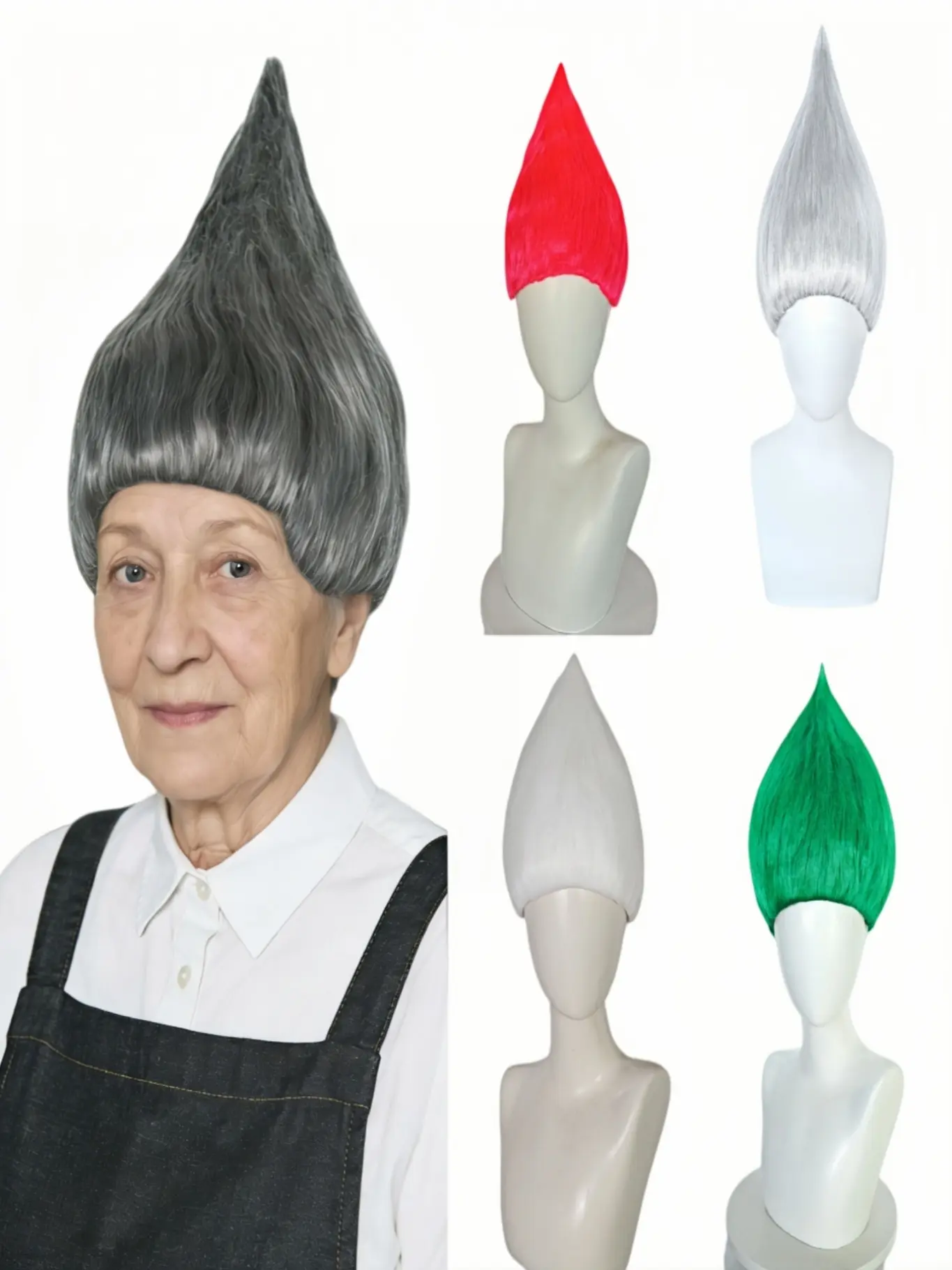 1 piece of funny wig costume suitable for both men and women, funny headband, headband style wig, crazy wig, Halloween music carnival, holiday costume party, Synthetic Fiber Wig, Synthetic Material Wigs, Synthetic Straight Hair