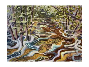 The River and Helene Signed Art Print 12x16 Inches High-Quality Reproduction of Original Oil Painting Hand-Signed by Artist with 1-Inch White Border