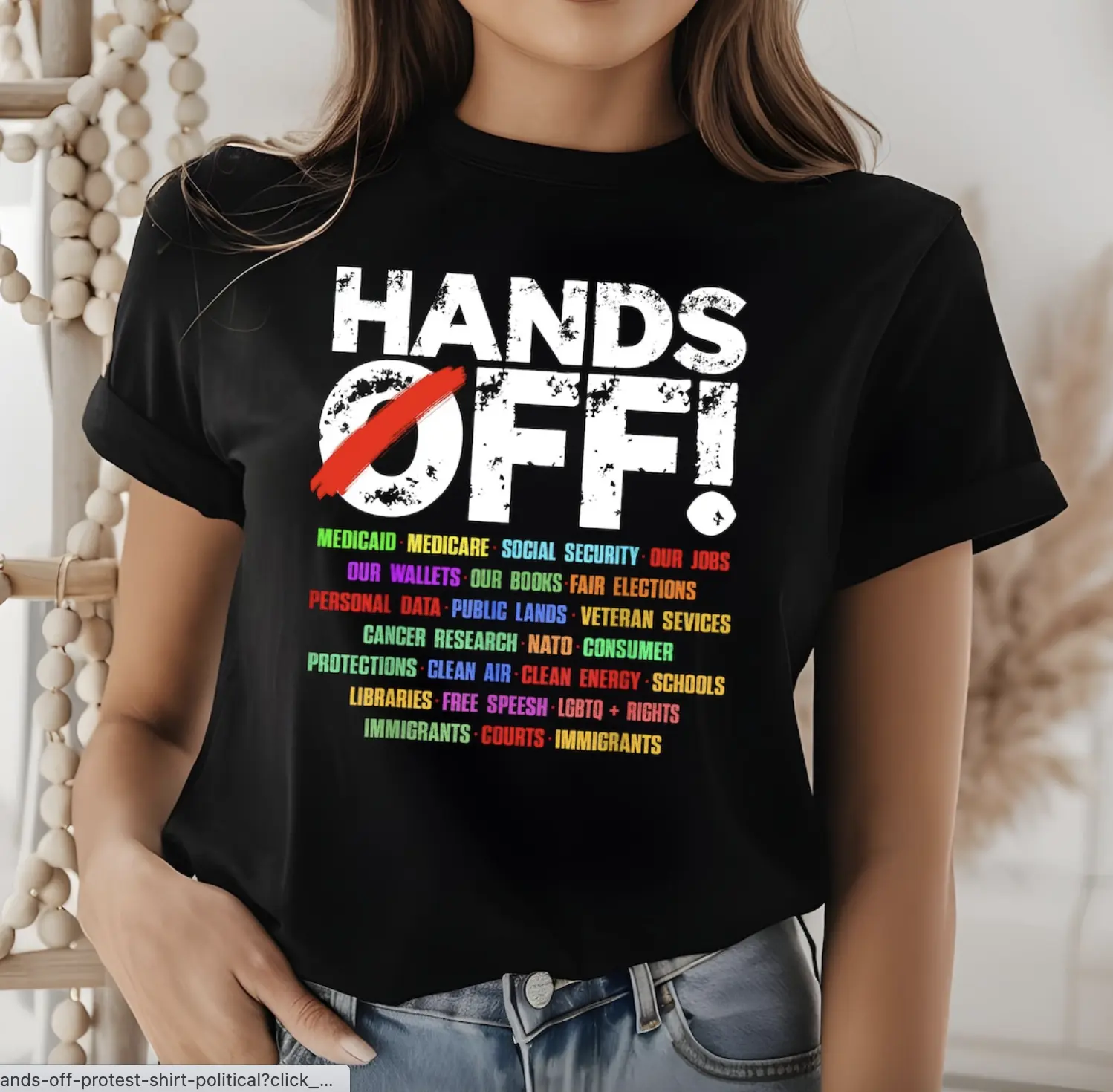 Hands Off Protest Shirt, Trendy Political Hands Off Protest Sweatshirt and Hoodie, Hands Off Medicaid Medicare Social Security Menswear Womenswear Top