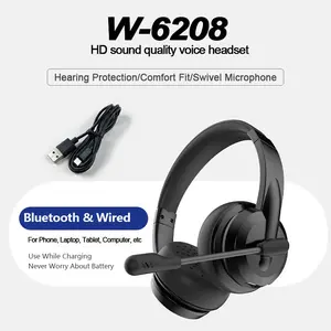 Wireless Headset with Mic, Noise Cancelling Headphone with Microphone & Mic Mute Function, Bluetooth-compatible Headphones for Mobile Phones & Laptops, High Quality Headphones