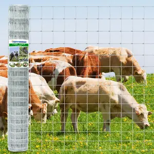 6ft x 164ft Heavy-Duty Cattle Fence Galvanized Wire Metal Fencing for Yard, Heavy Zinc Coating Goat Deer Fencing Outdoor Animal Barrier