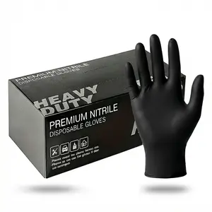 100 pieces of black disposable Ding Qing gloves, latex free kitchen cleaning gloves, suitable for dishwashing and household kitchen cleaning, disposable thick gloves, suitable for indoor and outdoor use Easter gift