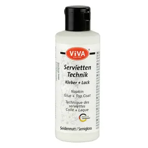 Viva Decor Decoupage Glue (Napkin, semigloss, 2,77oz) Decopage Glue and Sealer - Decopodge Glue - decoupage Glue Dishwasher Safe - Made in Germany