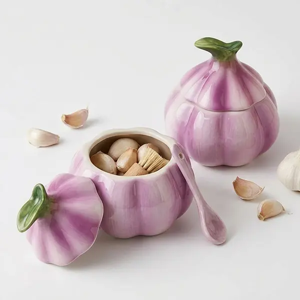 2-Pack Purple Round Ceramic Canisters with Flip Lids - Sealed Resealable Food Storage, Condiment Containers for Sugar, Salt, Nuts, Maintaining Freshness, Ideal for Kitchen Decoration, Canister, Resealable Containers
