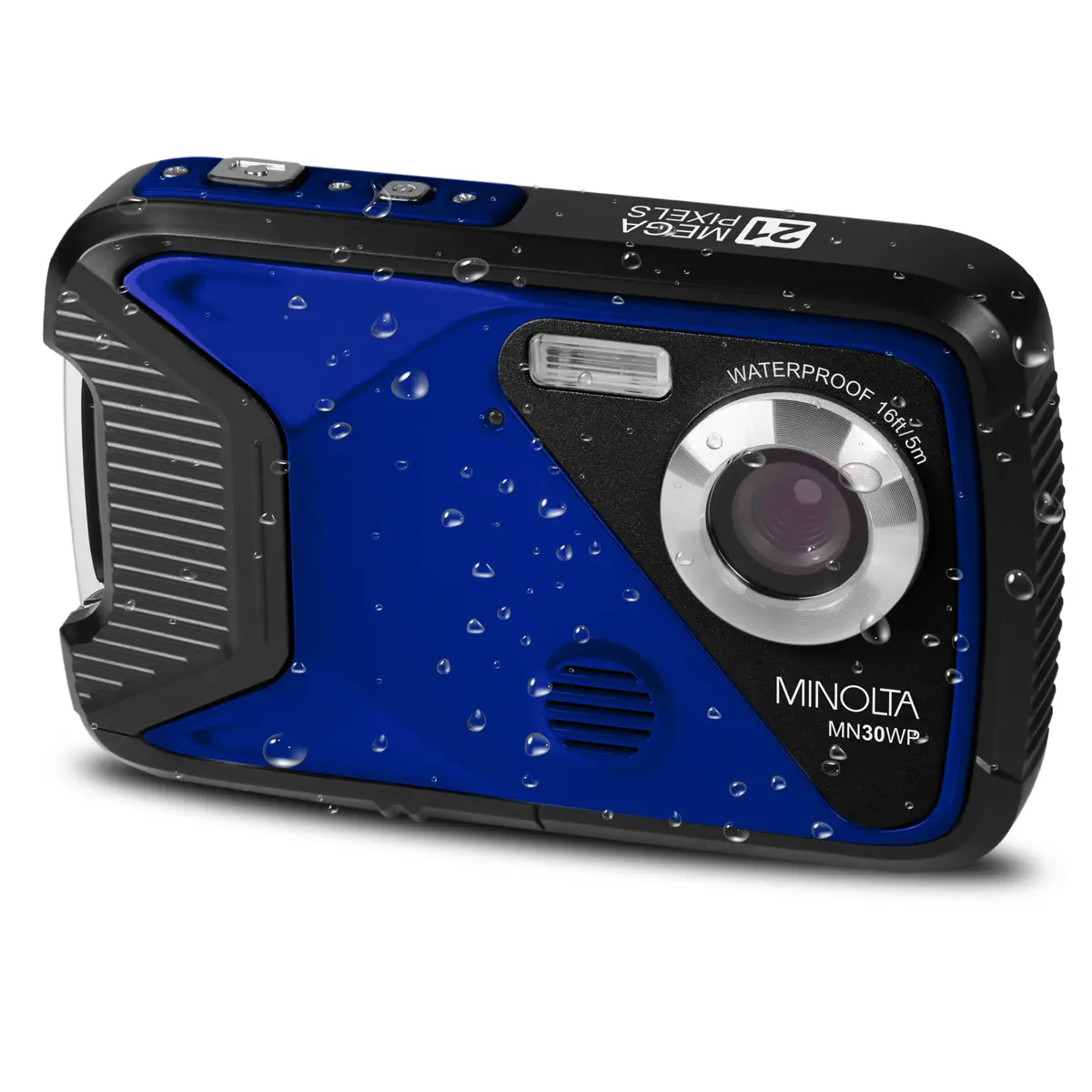 Minolta MN30WP 21MP Full HD 2.8" Touch LCD Screen Waterproof Digital Camera, Blue
