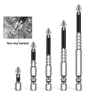 K5 Anti-Slip Magnetic Phillips Screwdriver Bit Set, 5PCS High Hardness Impact Driver Bits, 1/4" Hex Shank, Heavy Duty for Power Tools & DIY