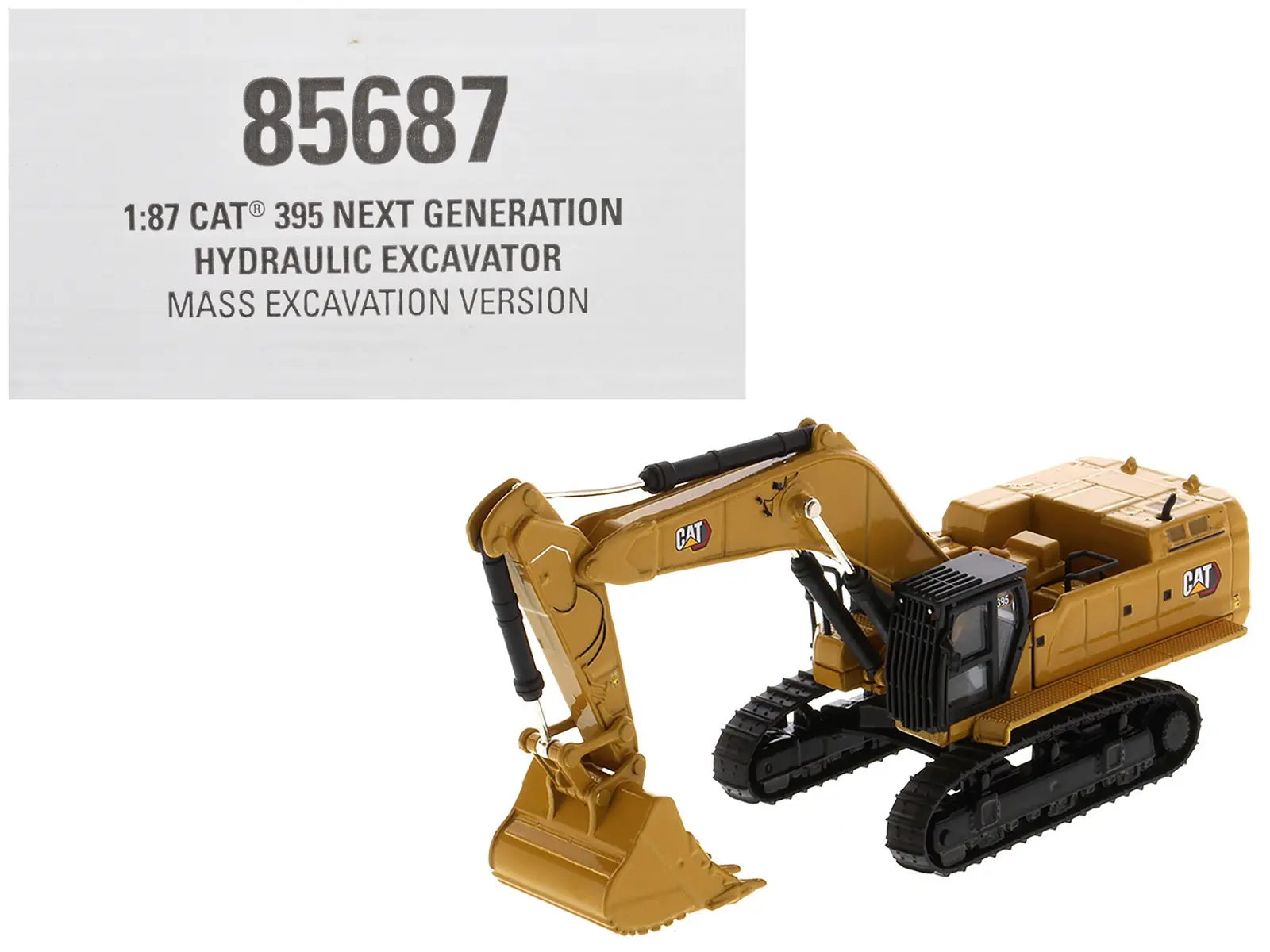 CAT Caterpillar 395 Next-Generation Hydraulic Excavator Yellow "High Line Series" 1/87 Scale Diecast Model by Diecast Masters