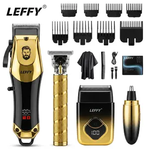 Electric Hair Clipper,Men’s Multi Grooming Kit LEFFY 4 In 1 Cordless Electric Hair Clipper, Zero Gap Trimmer Nose Trimmer Mini Electric Shaver Digital Power Display Barber Tools, Thoughtful Father's Day Gift Birthday Xmas Gift for Husband