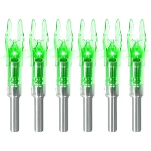 6/12 PCS Lighted Arrow Nocks .244/6.2mm LED Illumination for Archery Hunting Improved Accuracy Safety Never Lose Your Arrow archery hunting