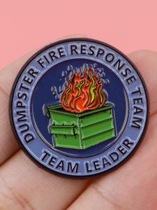 dustbin quotes brooch cartoon metal badge creative english alphabet jewelry medal costume brooch