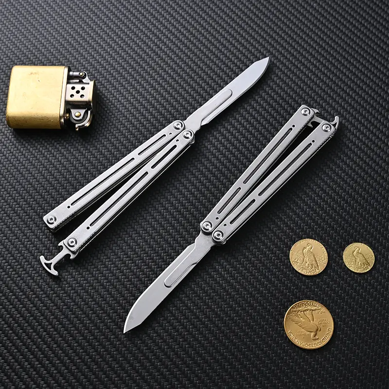 Compact Folding EDC Kitchen Tool - Silver, Non-Slip Handle, Sharp Blade, Portable Daily Carry, Suitable for Outdoor Camping, Fishing Line Cutting, Ideal Gift, Folding Pocket Knives, Camping Knives