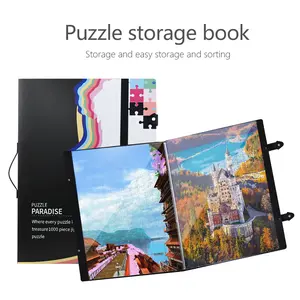 Storage Folder for 1000pcs Puzzles: Large Capacity Puzzle Organizer, Portable with 20 Pockets, Dustproof and Protective for Puzzle Accessories