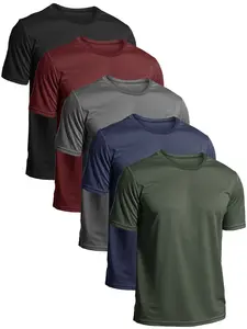 Men's Sport Quick-Dry Short Sleeve T-Shirt Set, Pure Color Round Neck Training Top, Breathable Fast Dry, Gym Essential, Running, Basketball, Football, Cycling, Athletic Fitted Breathable, Quick Dry Activewear, Athletic Sports Clothing