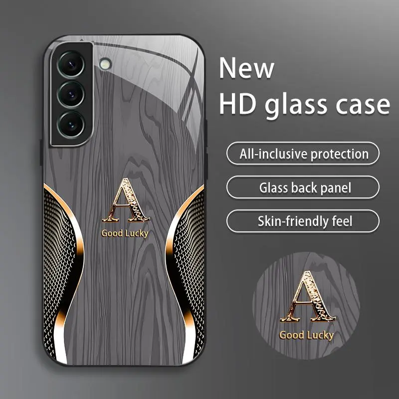 Brand New Premium Smartphone Case for Galaxy S22 5G - Drop-Proof, Fingerprint-Resistant, Sophisticated Minimalist Design, 26 English Letters Customizable - Handheld Cellphone Protection for Compatible Devices YM99, Casing