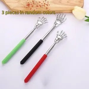 3-Piece Stainless Steel Back Scratcher Set, Body Care, Comfortable Grip Handle, Non-Slip Extensible Handle, Ideal Gift for Travel, Birthday, Christmas