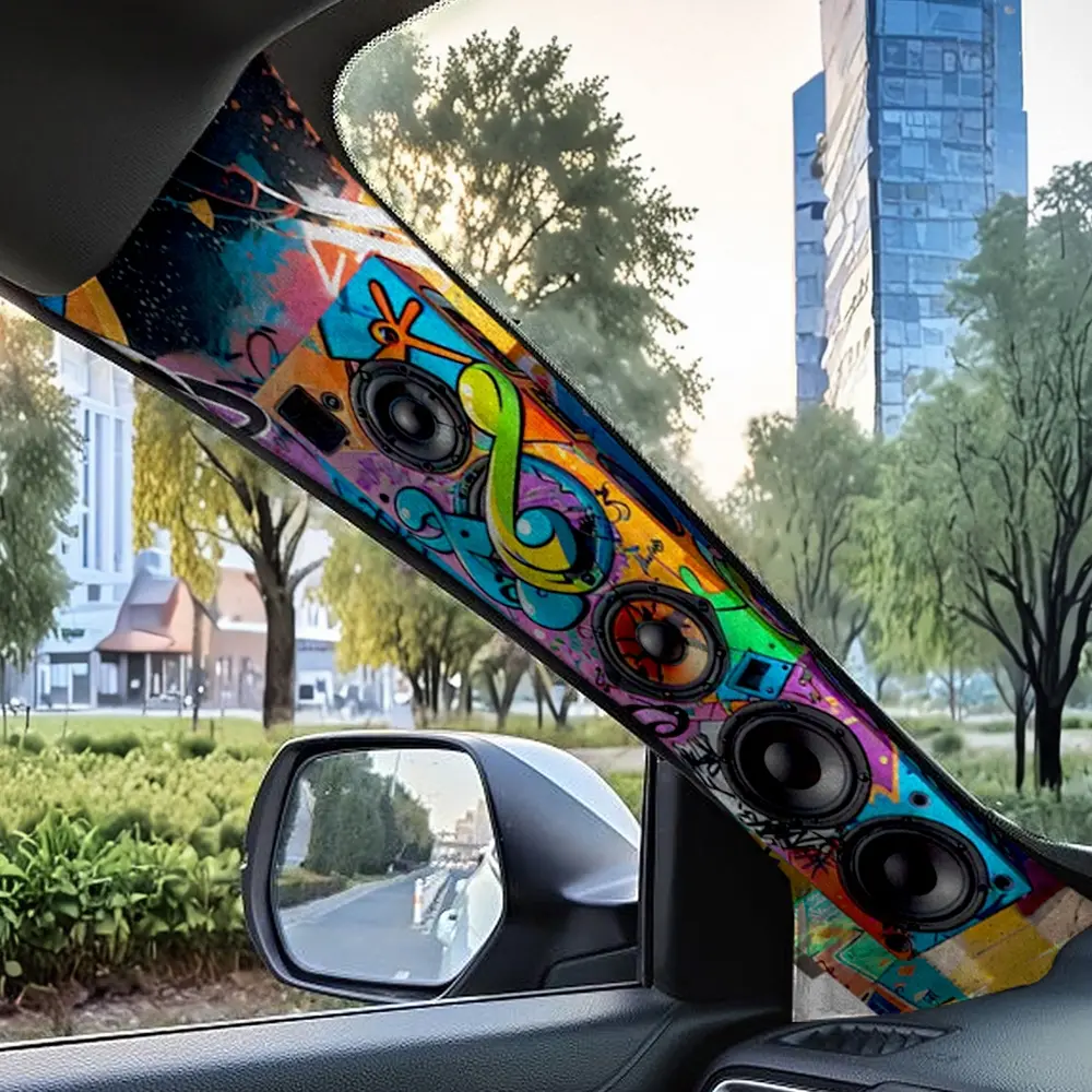 Jdm Car Interior a Pillar Modification, Cool Upgrade Trendy Sound Graffiti Self-Adhesive Car Interior Decorative Decal for cars Car Stickers, Car Decals, Stylish Car Accessories
