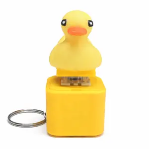 Duck Keychain Sound Fidget Toys,Rechargeable duck Anxiety Relief Keychain Button Toy with Colorful Light & Sound, Fun Portable Anxiety Relief Toy, Adults Keyboard Clicker