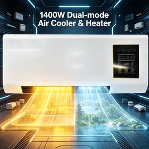 Ideal For Bedroom Office Living Room! 1400W Wall Mounted Fan Natural Wind Fast Heating Comfort