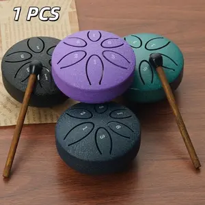 Rain Drum Steel Tongue Drum, 3 Inch 6 Notes Outdoor Percussion Instrument, Ideal for Education and Performance, Durable Design, Percussion Musical Instruments