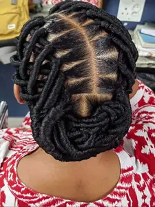 Black Synthetic Braided Lace Wigs for Women, Gorgeous Bantu Knots & Box Braided Wigs with Baby Hair Bangs, Synthetic Braided Full Lace Wigs for Party, Daily Use, Machine Made Wigs