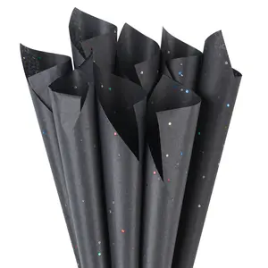 30 Sheets Gift Bag Tissue Paper, 20 x 14 Inch Tissue Paper for Gift Bags, Black Glitter Tissue Paper for Gift Wrap, Pack Bags, Filler Flower, DIY Project, Art Crafts, Birthday Wedding Decor, Gift Wrapping Supplies