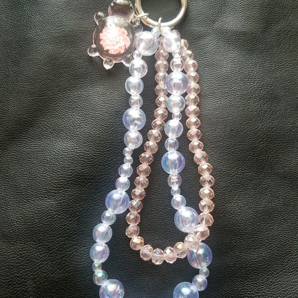 LipsGal Cosmetics LLC Double-Chained Mobile Phone Strap Accessory, Nylon Strap with Custom Stainless-Steel Trayvax Carabiner for Secure Carry