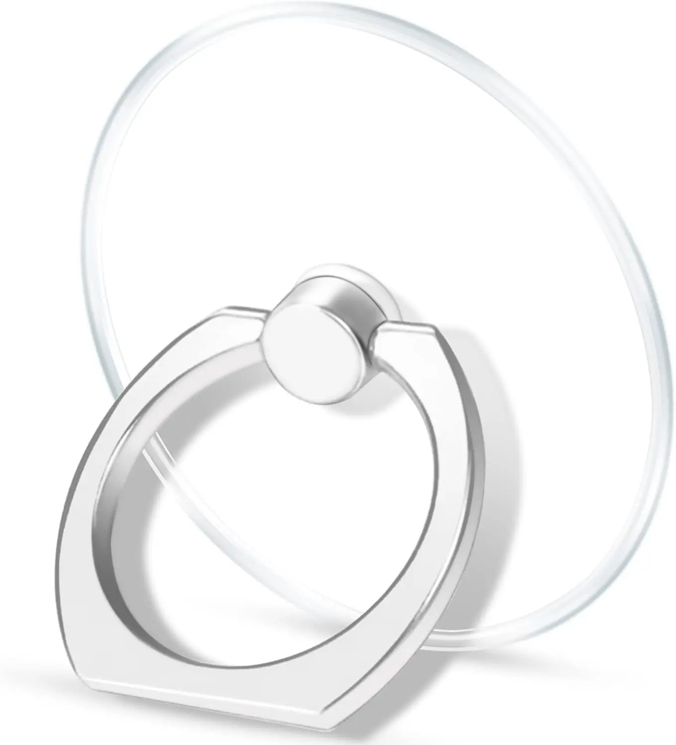 2 Pack For Phone Ring Grip Holder Kickstand – Transparent Clear Finger Ring Stand for Cell Phone & Tablet Cases (Round-Clear)