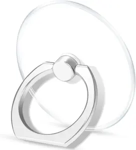 2 Pack For Phone Ring Grip Holder Kickstand – Transparent Clear Finger Ring Stand for Cell Phone & Tablet Cases (Round-Clear)