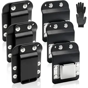 3 Pcs Drill Holder for Tool Belt, Tape Measure Holder with Metal Clip, 2 in Belt Hook Holster for Cordless Drill, Impact Driver, Measuring Tape, Tool Accessories