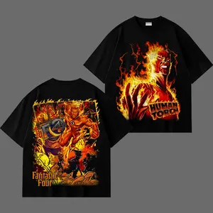 Human Torch Vintage Graphic T-Shirt, Retro Flame Hero Tee, Fantastic Four Comic Style Streetwear, 90s Superhero Graphic Shirt, Classic Cotton Oversized Tee, Unisex Urban Outfit, Gift for Fans of Human Torch, Bold Action Graphic Tee for Men and Women