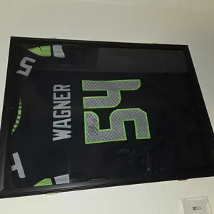 Premium Lockable Jersey Display Case - Museum-Quality UV Protective Shadow Box with Front-Opening Door & Integrated Hangers for Football, Basketball, Hockey, Baseball Jerseys