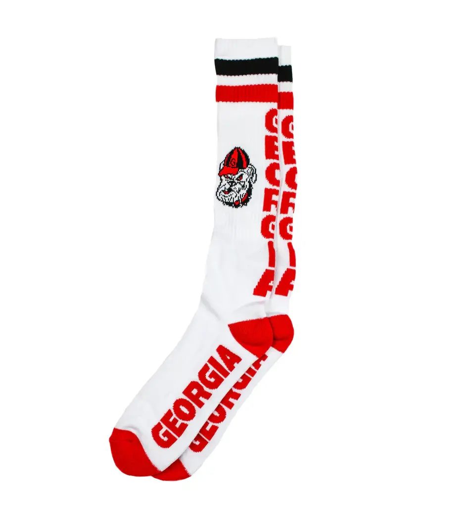 UGA Sports Tube Socks White Old Dog