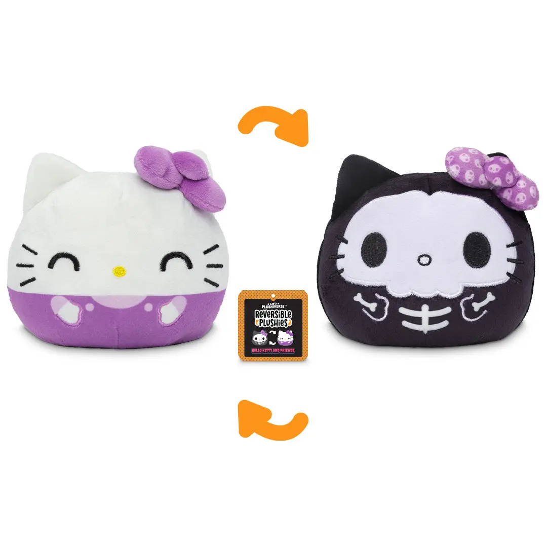 Halloween Skull Hello Kitty 4" Reversible Plushie Halloween Skull Hello Kitty 4" Reversible Plushie