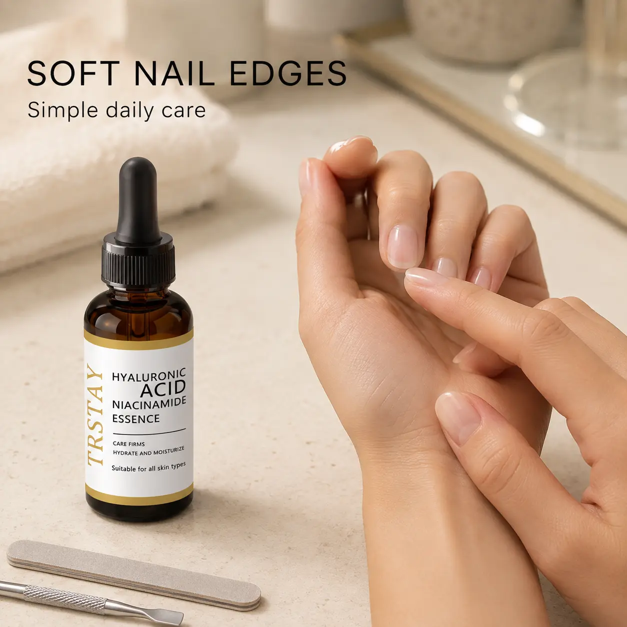 Hyaluronic Acid & Niacinamide Nail Care Serum - Moisturizer for Cuticle Skin Hydration, Smoothing, Dryness Prevention, Daily Nail Treatment (Beauty & Personal Care)