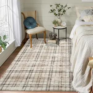 【Restock Sale】GARVEE Modern Washable Area Rugs: Luxurious Soft Plaid Rugs for Living Room, Bedroom, Office - Various Sizes & Colors, Non-Slip, No Shedding, Stain Resistant