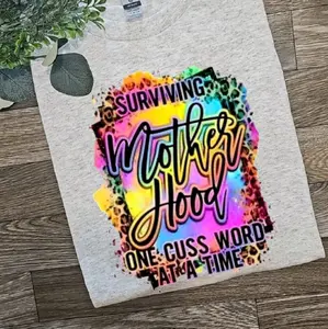 cute surviving motherhood one cuss word at a time popular mama momlife motherhood cheetah print tee