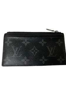 Pre-owned Louis Vuitton Leather Card Case Wallet Monogram Eclipse Ecslipse Card Holder