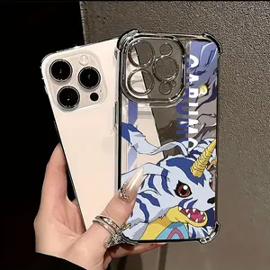 Japanese Anime Digimon Phone Case Suitable for iPhone 16 15 14 13 12 11 Pro Max X XR XSMAX 8 7 Plus Anti-Drop Transparent Soft Back Cover
